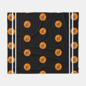 Couverture Polaire Basketball Orange Black Name Jersey Numéro Motif (Devant (Horizontal))