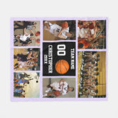 Couverture Polaire Basketball photo collage lavande pâle lilas (Devant (Horizontal))