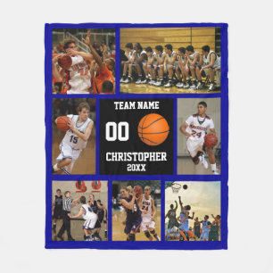 Couverture Polaire Basketball photo collage polaire bleu marine couve