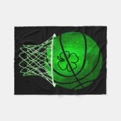 Couverture Polaire Basketball Shamrock Lucky Clover Irish St Patrick' (Devant (Horizontal))