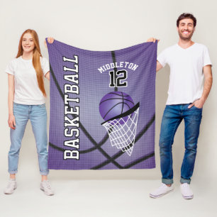 Couverture Polaire Basketball 🏀 Sport Design en violet