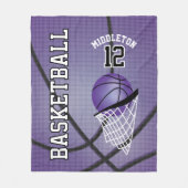 Couverture Polaire Basketball 🏀 Sport Design en violet (Devant)