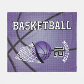 Couverture Polaire Basketball 🏀 Sport Design en violet (Devant (Horizontal))
