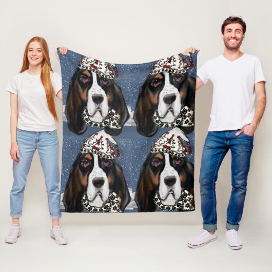 COUVERTURE POLAIRE BASSET HOUND (En situation)