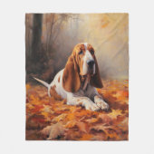 Couverture Polaire Basset Hound à l'automne Leaves automne Inspire (Devant)