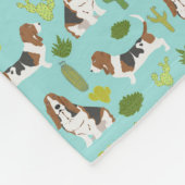 Couverture Polaire Basset Hound Cactus Blanket - cadeaux pour chien (Coin)