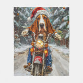 Couverture Polaire Basset Hound Chien équitation Moto Noël (Devant)