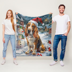 Couverture Polaire Basset Hound Chien Merveilleux Noël Joyeux Noël