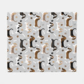 Couverture Polaire Basset Hound Chig Bones and Paws (Devant (Horizontal))