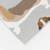 Couverture Polaire Basset Hound Chig Bones and Paws (Coin)