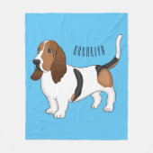Couverture Polaire Basset hound dessin de chien (Devant)
