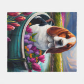 Couverture Polaire Basset Hound Dog sur une pagaie : une aventure Pit (Devant (Horizontal))