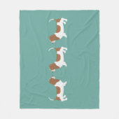 Couverture Polaire Basset Hound Fleece Blanche (Devant)