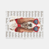 Couverture Polaire Basset Hound in Love with Dog's Name (Devant (Horizontal))