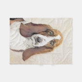 Couverture Polaire Basset Hound Peinture - Cute Original Chien Art (Devant (Horizontal))