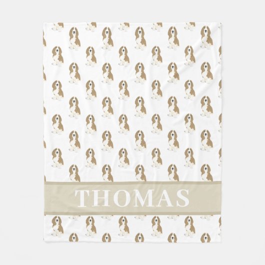 Couverture Polaire Basset Hound Personnalisé (Devant)
