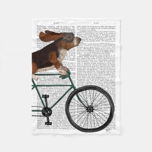 Couverture Polaire Basset Hound sur vélo (Devant)