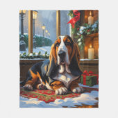 Couverture Polaire Basset Hound With Christmas Lights Holiday  (Devant)
