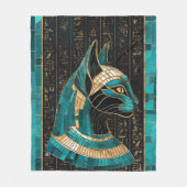 Couverture Polaire Bastet, déesse chatte égyptienne - Art mosaïque (Devant)