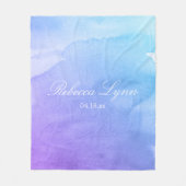 Couverture Polaire Bat mitzvah pourpre et turquoise d'aquarelle (Devant)