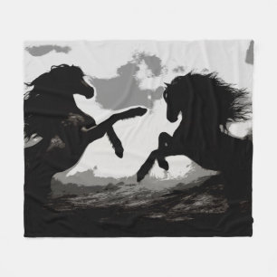 Couverture Polaire Bataille des Chevaux - Art Equin