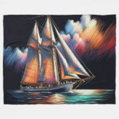Couverture Polaire Bateau à voile Dur Pastel (Devant (Horizontal))