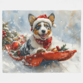 Couverture Polaire Bateau australien en sledge laissez-le neiger Noël (Devant (Horizontal))