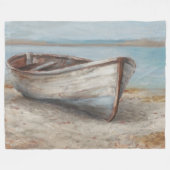 Couverture Polaire Bateau blanchi à la chaux sur la rive (Devant (Horizontal))