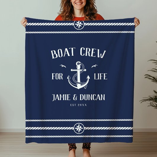 Couverture Polaire Bateau Crew For Life Nautique Moderne Personnalisé