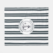 Couverture Polaire Bateau nautique Nom du capitaine Ancre Bleu Blanc (Devant (Horizontal))