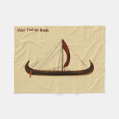 Couverture Polaire Bateau viking à voile rouge (Devant (Horizontal))