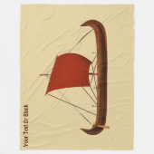 Couverture Polaire Bateau viking à voile rouge II (Devant)
