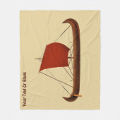 Couverture Polaire Bateau viking à voile rouge II (Devant)