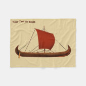 Couverture Polaire Bateau viking à voile rouge II (Devant (Horizontal))