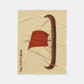 Couverture Polaire Bateau viking à voile rouge II (Devant)