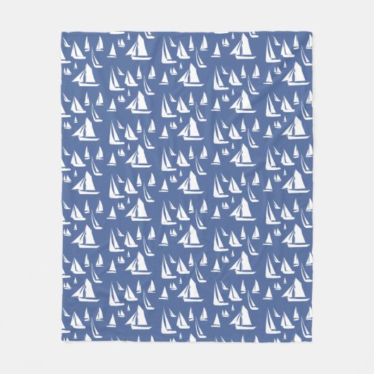 Couverture Polaire Bateaux à voile bleu marine (Devant)