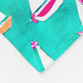 Couverture Polaire Bateaux à voile Motif Rose & Aqua (Coin)