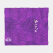 Couverture Polaire Batik floral violet Artsy Dieu aime chaque1 coutum (Devant (Horizontal))