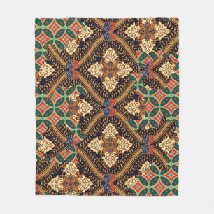 Couverture Polaire Batik indonésien basé sur le plante : des Motifs d