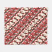 Couverture Polaire Batik Parang Motif sans couture rouge (Devant (Horizontal))