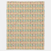 Couverture Polaire Batik Tribal - Peach rose et Turquoise (Devant)