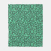 Couverture Polaire Batik vert style boho motif floral (Devant)