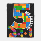 Couverture Polaire Bâtiment Blocs Briques 5 ans Awesome Anniversaire (Devant)