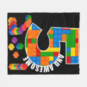 Couverture Polaire Bâtiment Blocs Briques 5 ans Awesome Anniversaire (Devant (Horizontal))