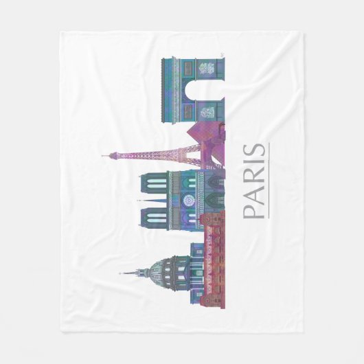 Couverture Polaire Bâtiments couleur Paris Skyline (Devant)