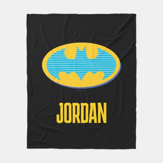 Couverture Polaire Batman | Symbole Cyan Stripes (Devant)