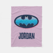 Couverture Polaire Batman | Symbole rose et bleu (Devant)