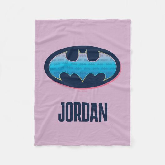 Couverture Polaire Batman | Symbole rose et bleu (Devant)