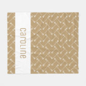 Couverture Polaire Bâtons blancs de crosse d'or à motif (Devant (Horizontal))