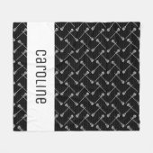 Couverture Polaire Bâtons blancs de crosse noire à motifs (Devant (Horizontal))